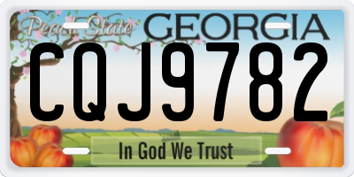 GA license plate CQJ9782