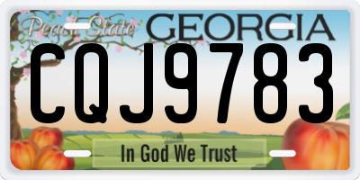 GA license plate CQJ9783