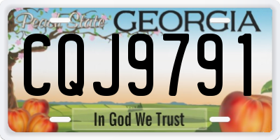 GA license plate CQJ9791