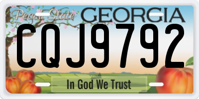 GA license plate CQJ9792