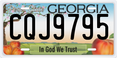 GA license plate CQJ9795