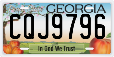 GA license plate CQJ9796