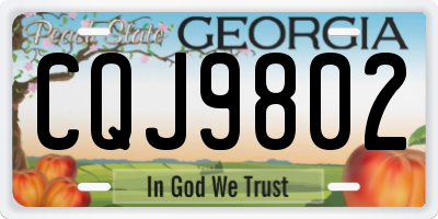 GA license plate CQJ9802