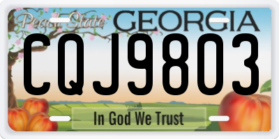GA license plate CQJ9803
