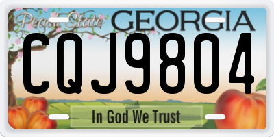 GA license plate CQJ9804