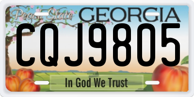 GA license plate CQJ9805