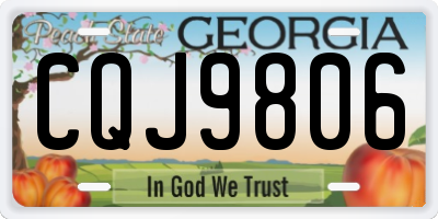 GA license plate CQJ9806