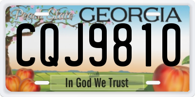 GA license plate CQJ9810