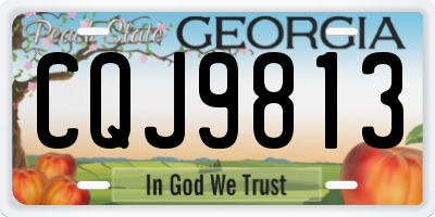 GA license plate CQJ9813