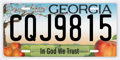 GA license plate CQJ9815