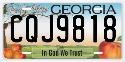 GA license plate CQJ9818