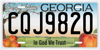 GA license plate CQJ9820