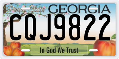GA license plate CQJ9822
