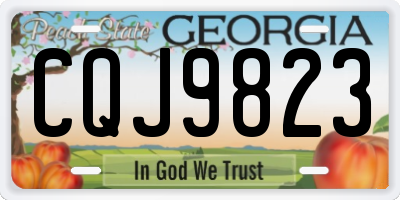 GA license plate CQJ9823