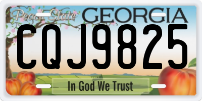 GA license plate CQJ9825