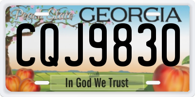 GA license plate CQJ9830