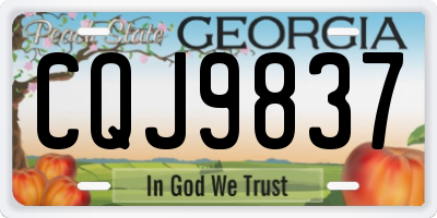 GA license plate CQJ9837