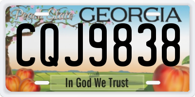 GA license plate CQJ9838