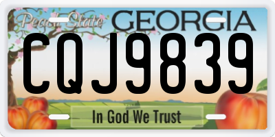 GA license plate CQJ9839