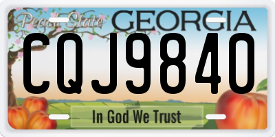 GA license plate CQJ9840