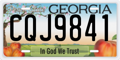 GA license plate CQJ9841