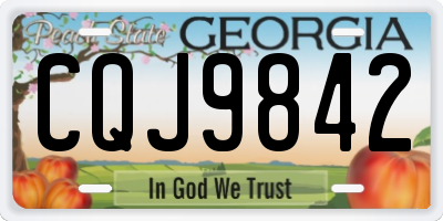 GA license plate CQJ9842