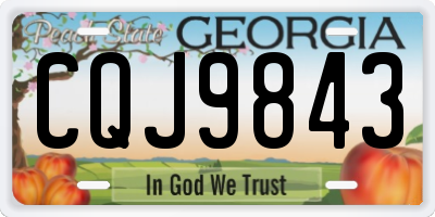 GA license plate CQJ9843