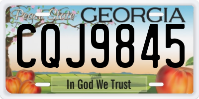 GA license plate CQJ9845