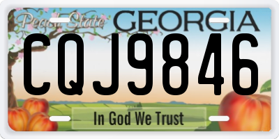 GA license plate CQJ9846