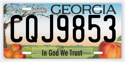 GA license plate CQJ9853
