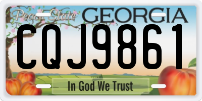GA license plate CQJ9861