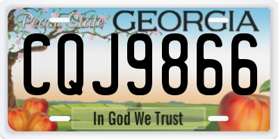 GA license plate CQJ9866