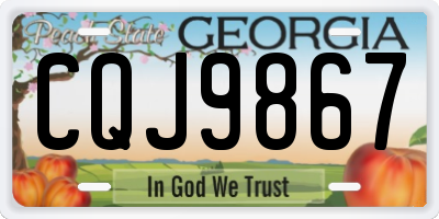 GA license plate CQJ9867