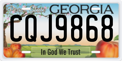 GA license plate CQJ9868