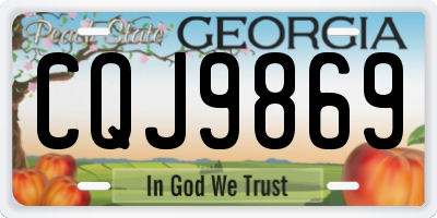 GA license plate CQJ9869
