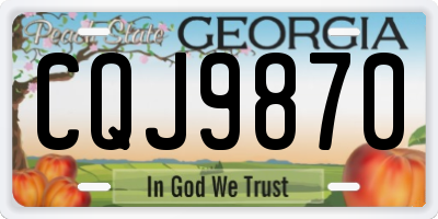 GA license plate CQJ9870