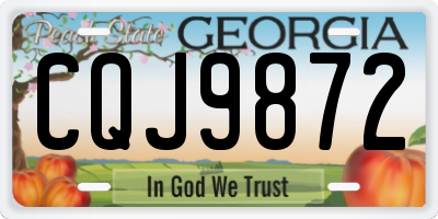 GA license plate CQJ9872
