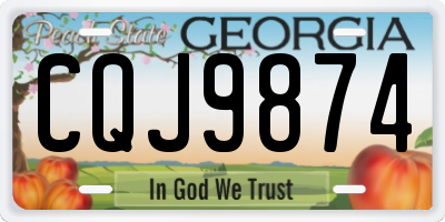 GA license plate CQJ9874