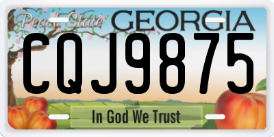 GA license plate CQJ9875