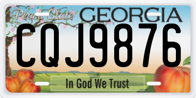 GA license plate CQJ9876