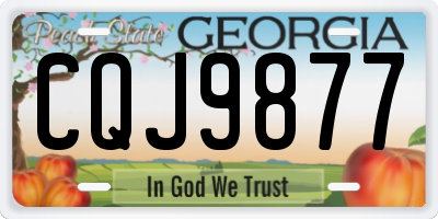 GA license plate CQJ9877