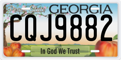 GA license plate CQJ9882