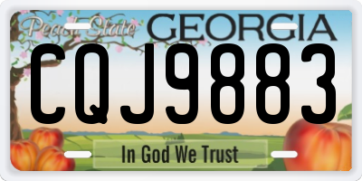 GA license plate CQJ9883