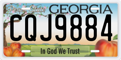 GA license plate CQJ9884