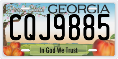 GA license plate CQJ9885