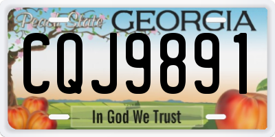 GA license plate CQJ9891
