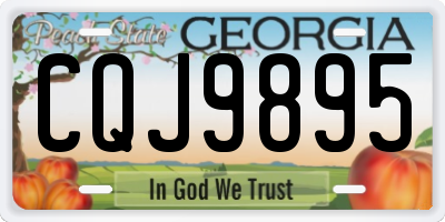 GA license plate CQJ9895