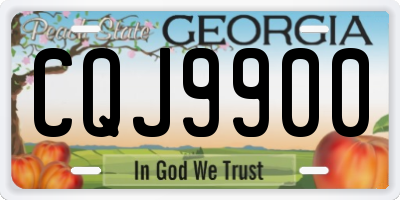 GA license plate CQJ9900