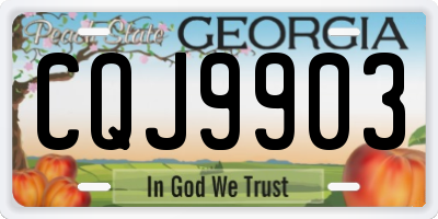 GA license plate CQJ9903