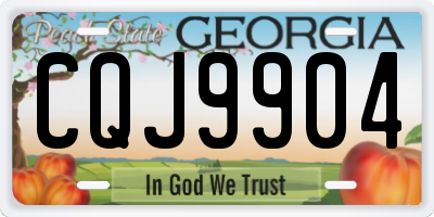 GA license plate CQJ9904